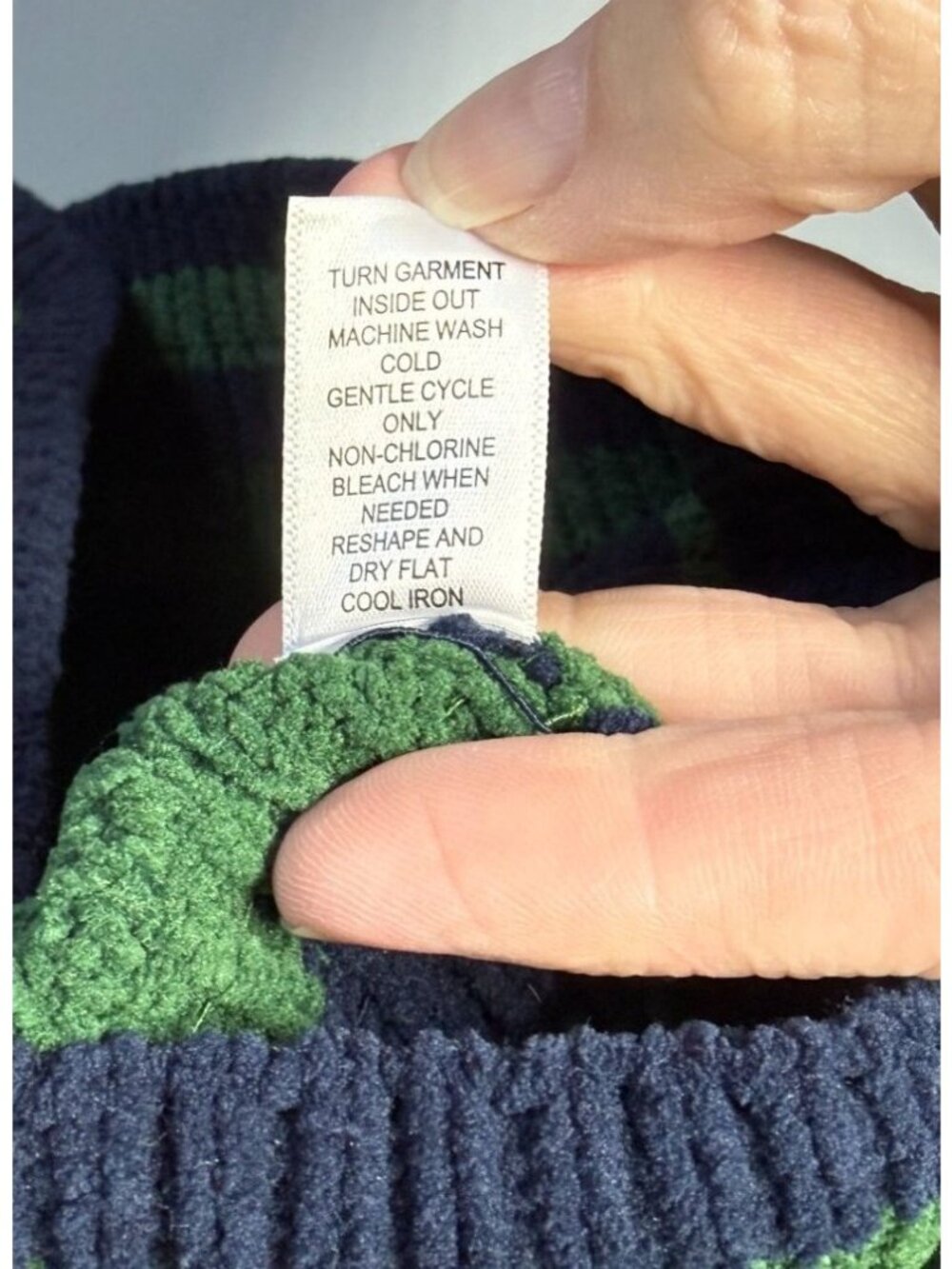 Hazel Moon Womens XL Green/Blue Cropped V Neck Sweater Preppy Academia Varsity - Picture 10 of 10